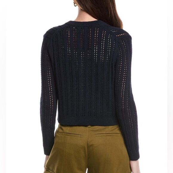 A.L.C. $395 Tilly open-knit cotton-blend cardigan in black - Picture 8 of 12